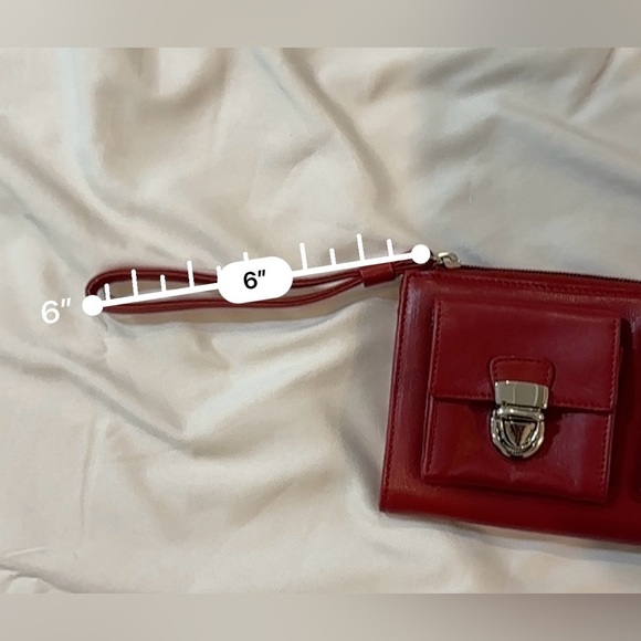 Wilsons Leather Red Zipper Close Wallet with Silver hardware - Picture 9 of 9